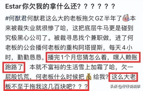 曝何猷君公司拖欠员工半年工资