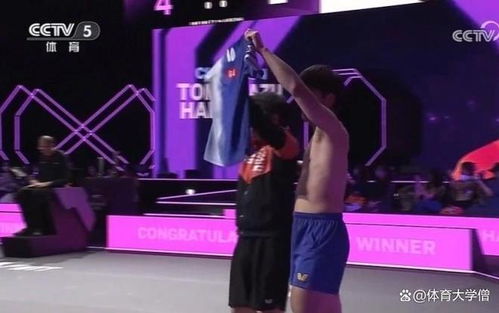 张本智和先与王皓握手再脱衣庆祝